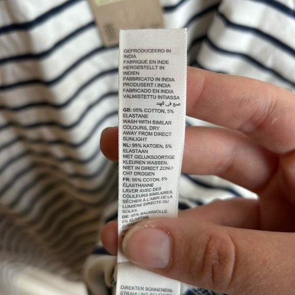 New With Tags FATFACE white & black striped long sleeve shirt 95% organic cotton - Picture 8 of 8